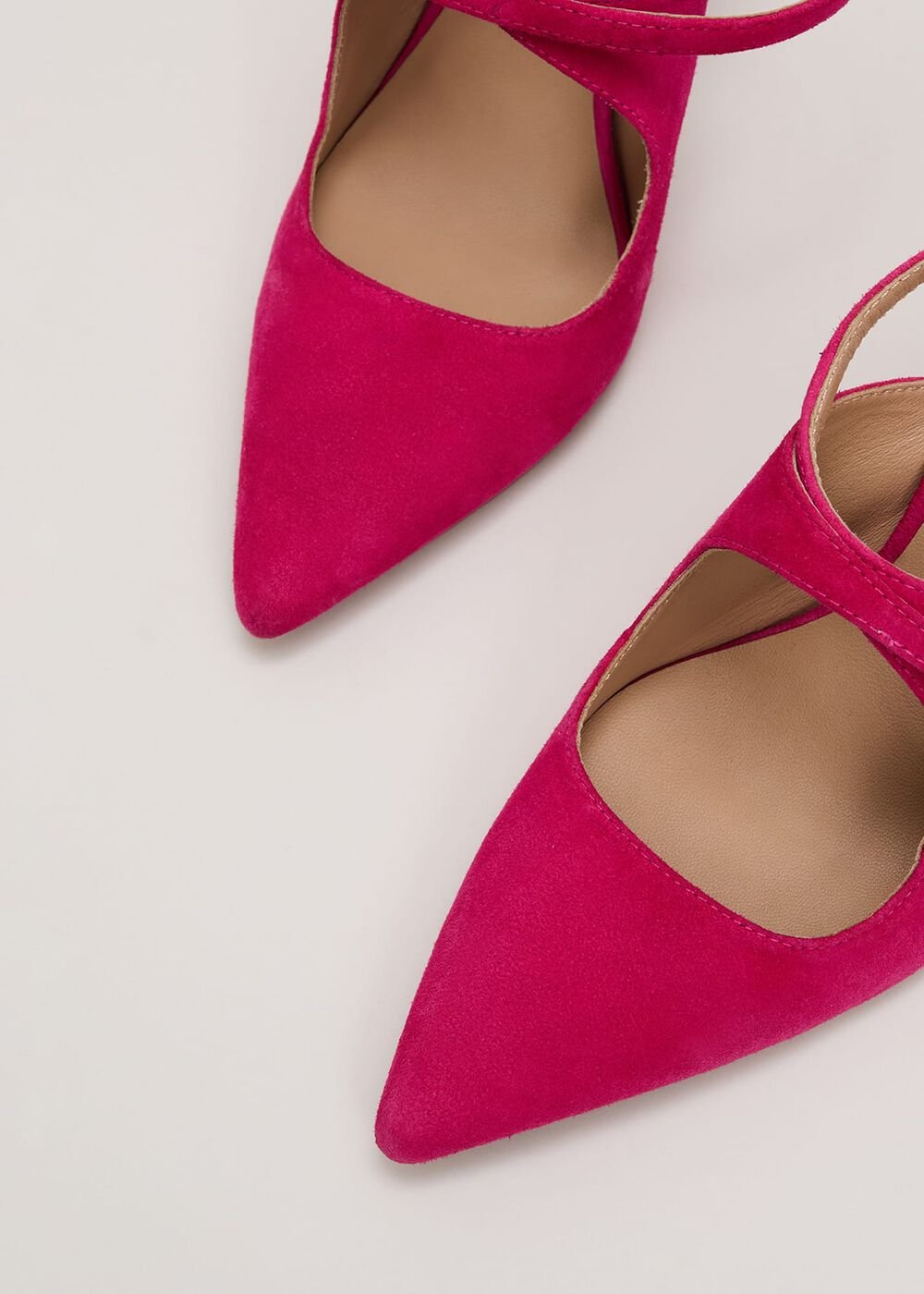 Cross Over Ankle Shoes Pink