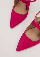 Cross Over Ankle Shoes Pink
