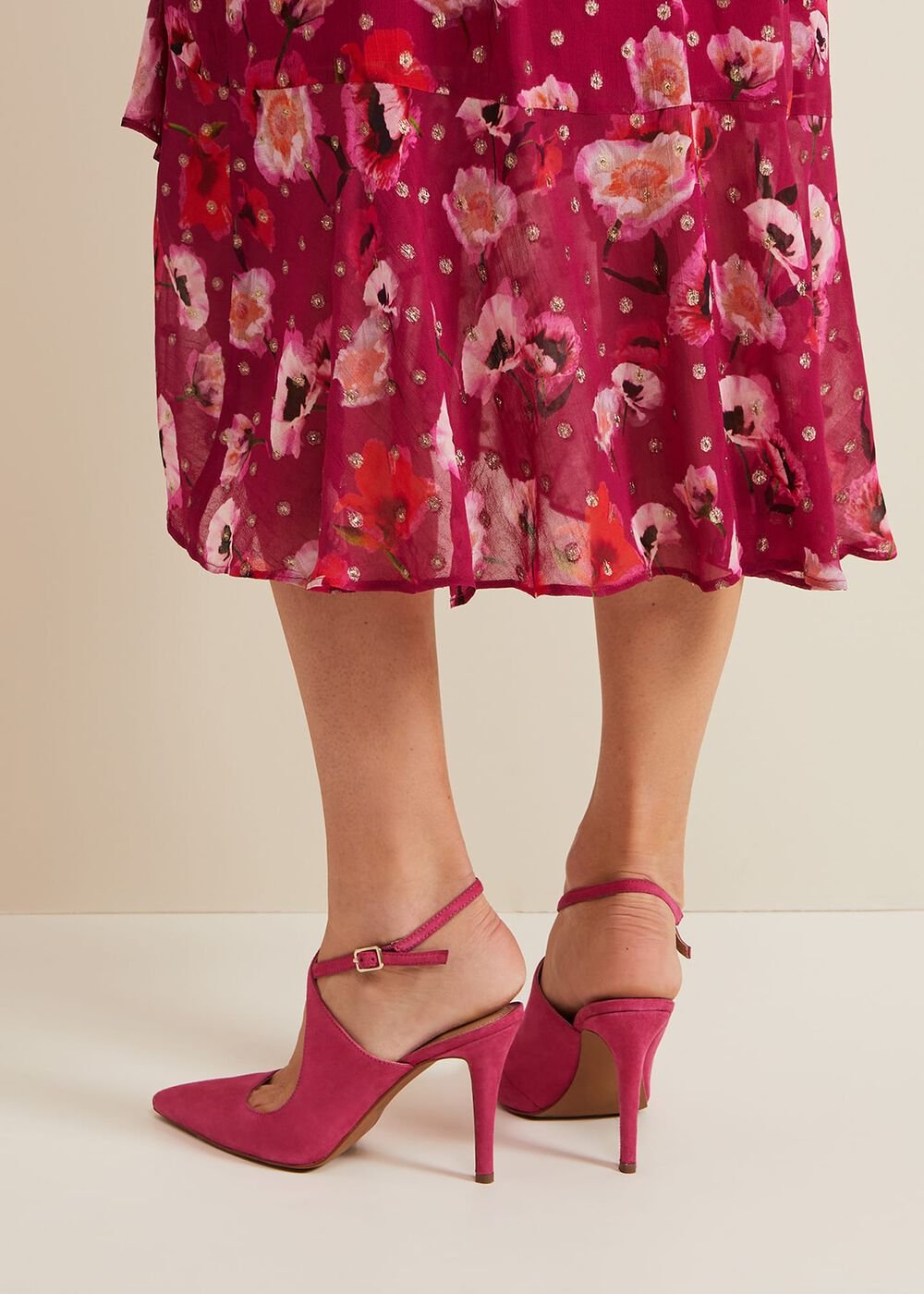 Cross Over Ankle Shoes Pink