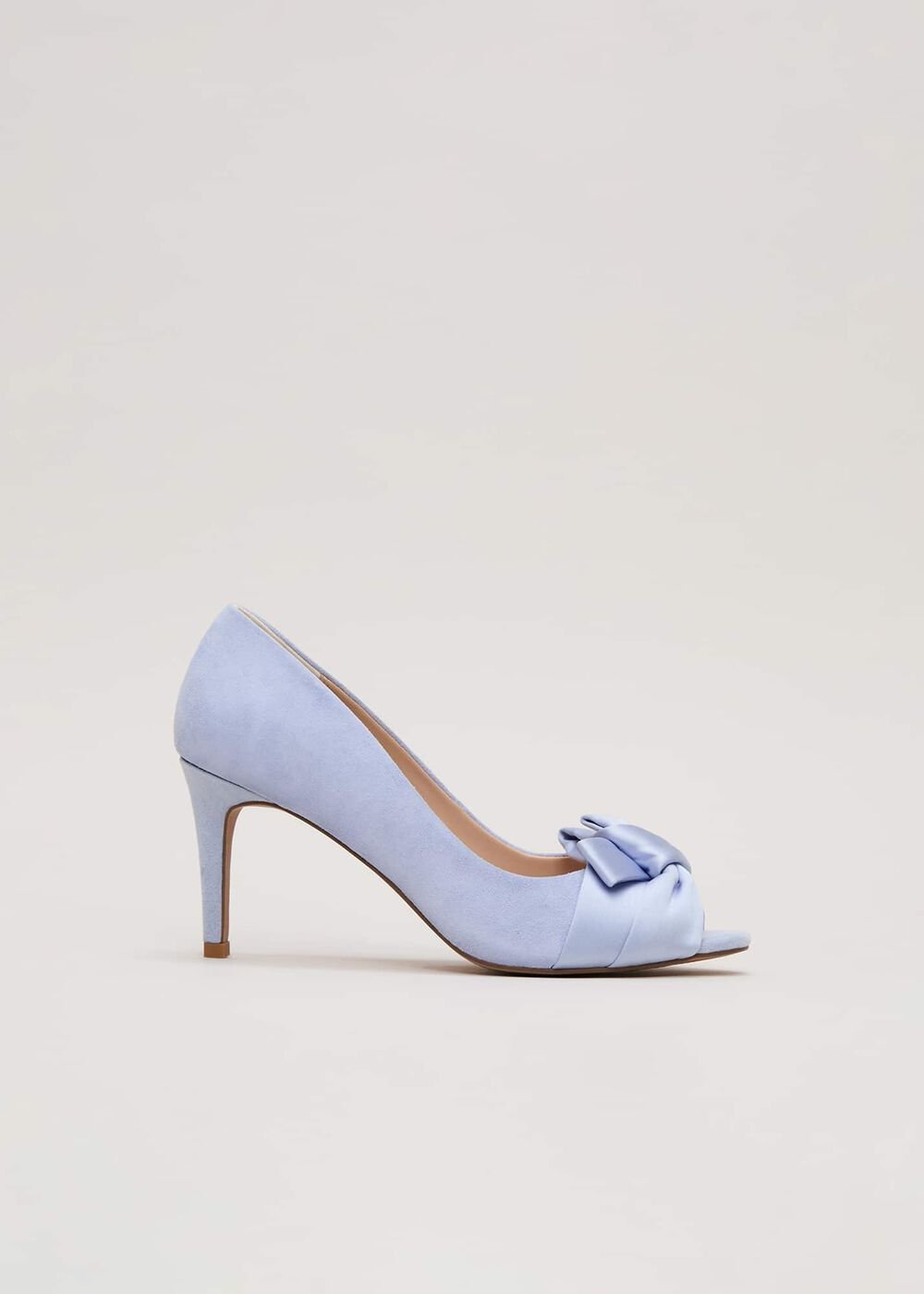 Satin Twist Peeptoe Shoes Pale Blue