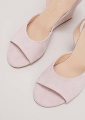 Ankle Strap Peep Toe Wedge Pale Pink