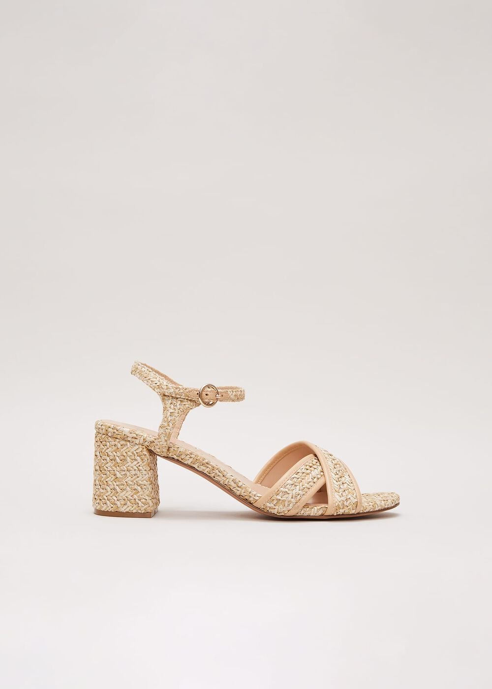 Raffia Block Heel Natural