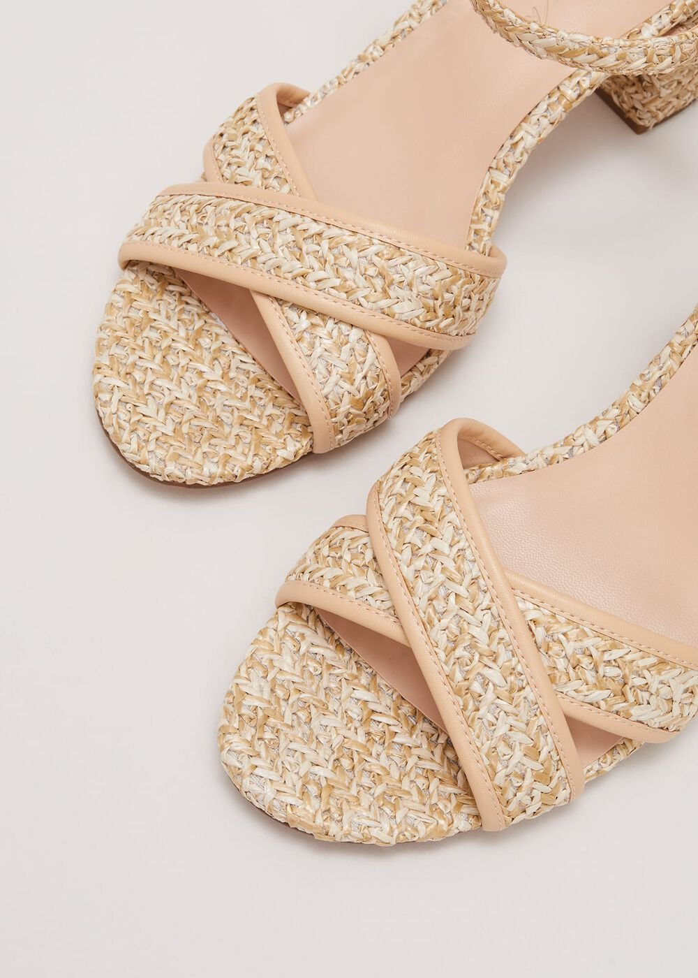 Raffia Block Heel Natural