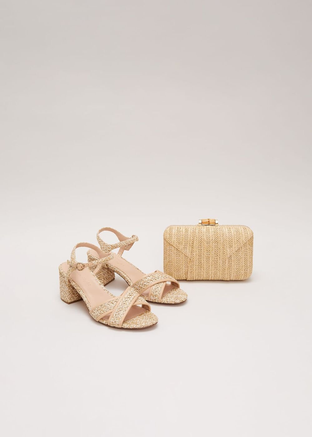Raffia Block Heel Natural