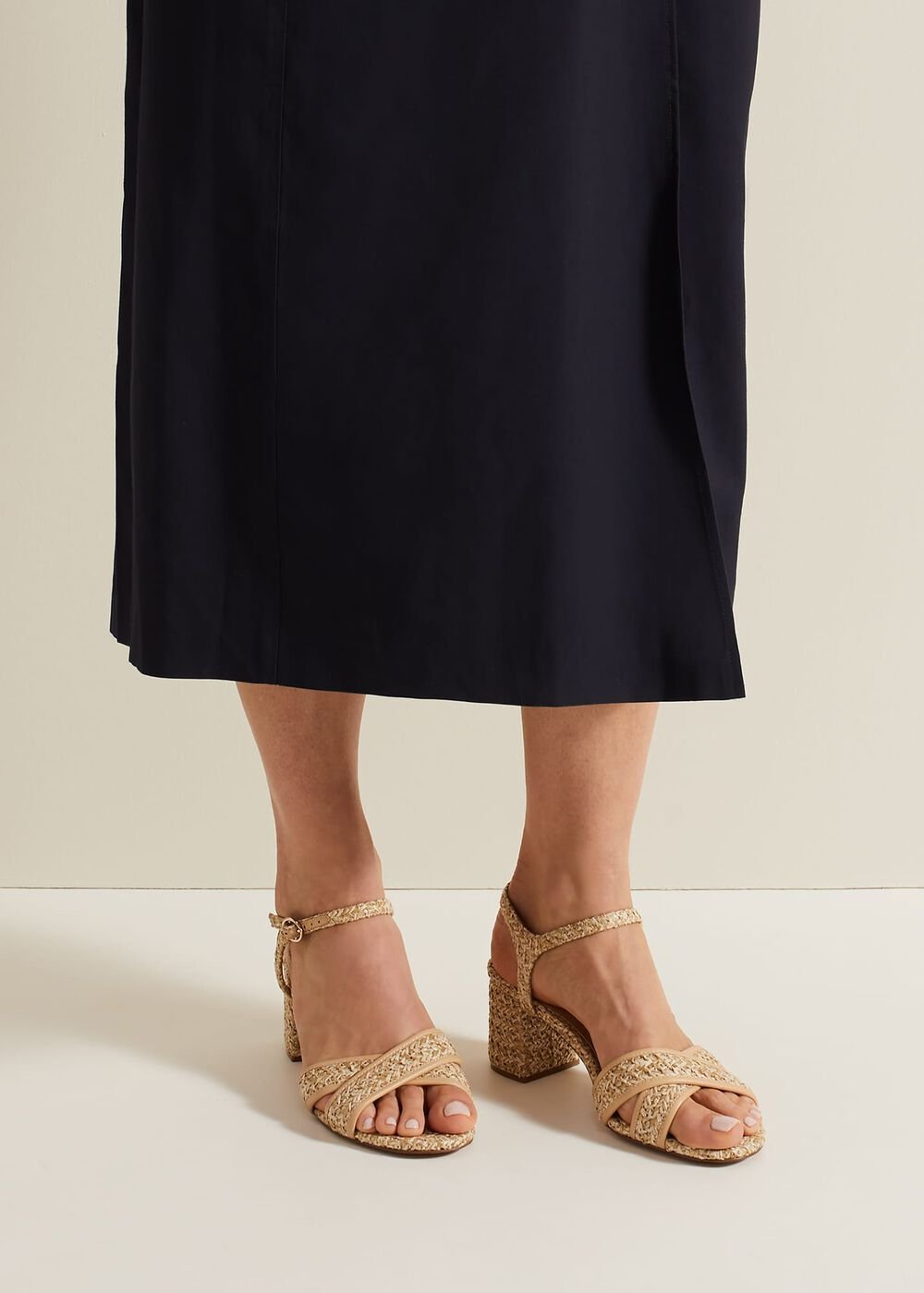 Raffia Block Heel Natural