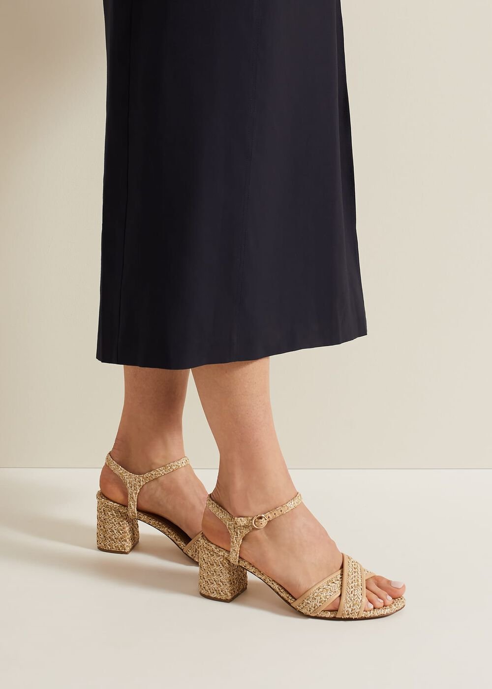 Raffia Block Heel Natural