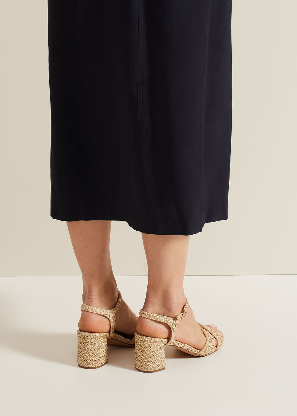 Raffia Block Heel Natural