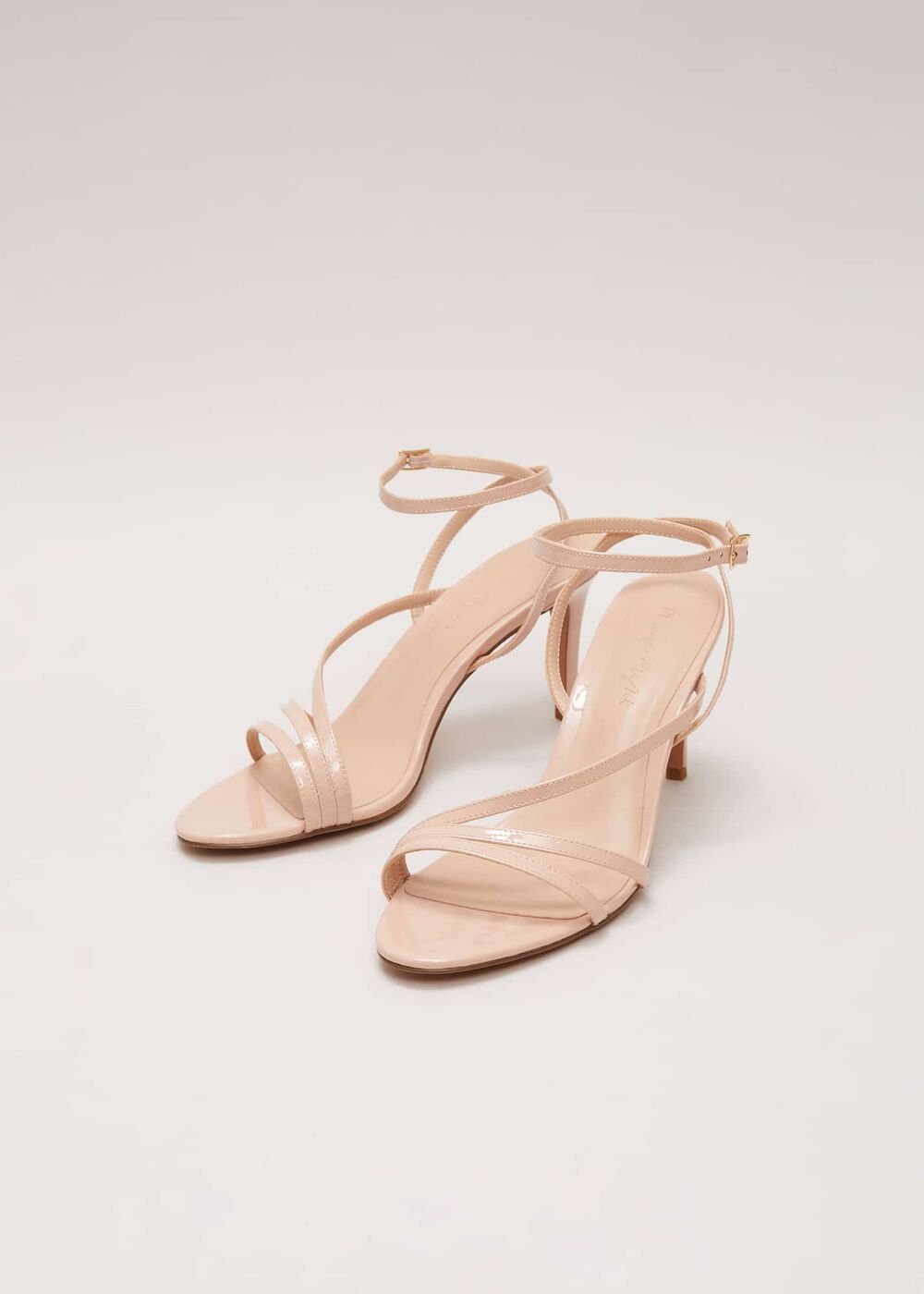 Patent Barely There Strappy Sandal Pale Pink