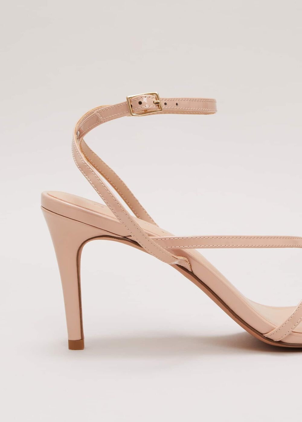 Patent Barely There Strappy Sandal Pale Pink
