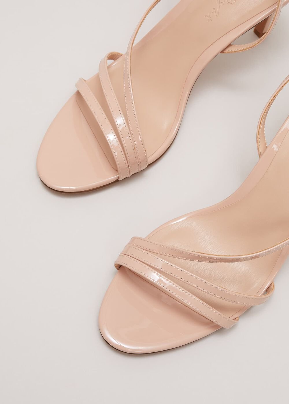 Patent Barely There Strappy Sandal Pale Pink