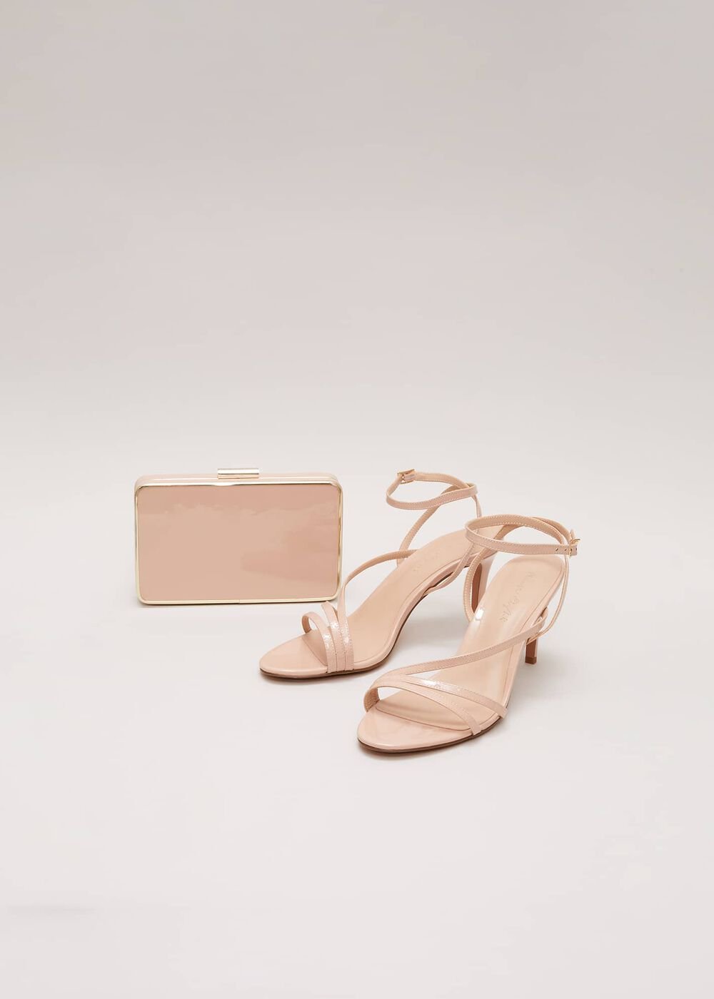 Patent Barely There Strappy Sandal Pale Pink