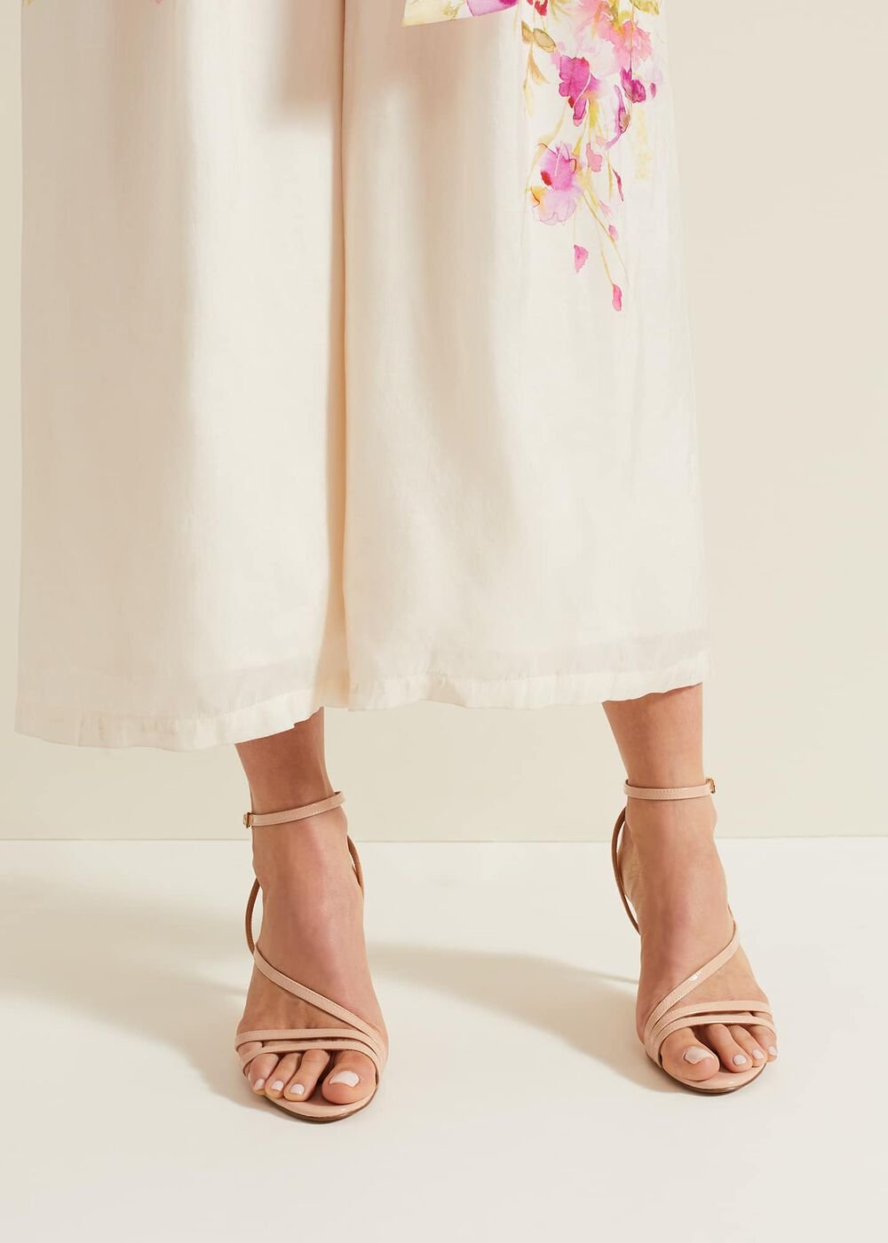 Patent Barely There Strappy Sandal Pale Pink