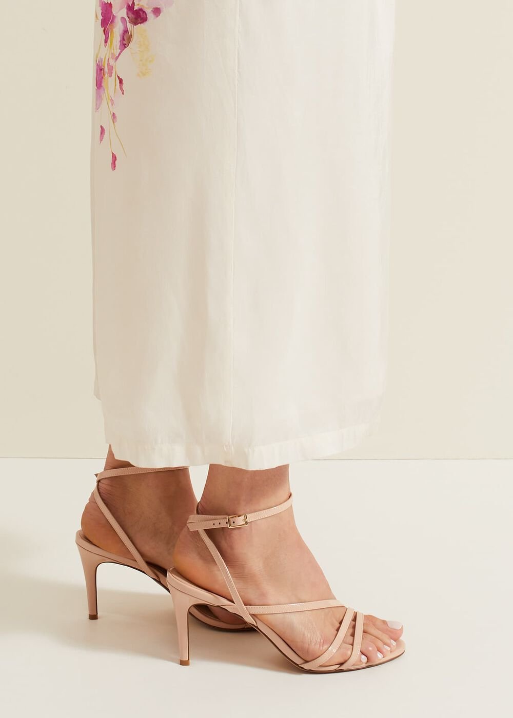 Patent Barely There Strappy Sandal Pale Pink