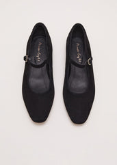 Leather Square Toe Mary Jane Black