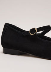 Leather Square Toe Mary Jane Black