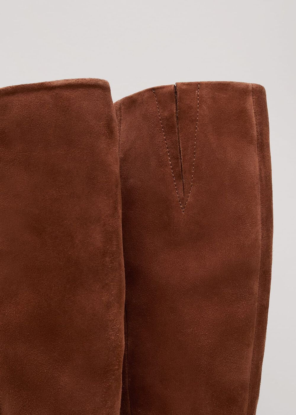 Tan Suede Block Heel Knee Boot Tan