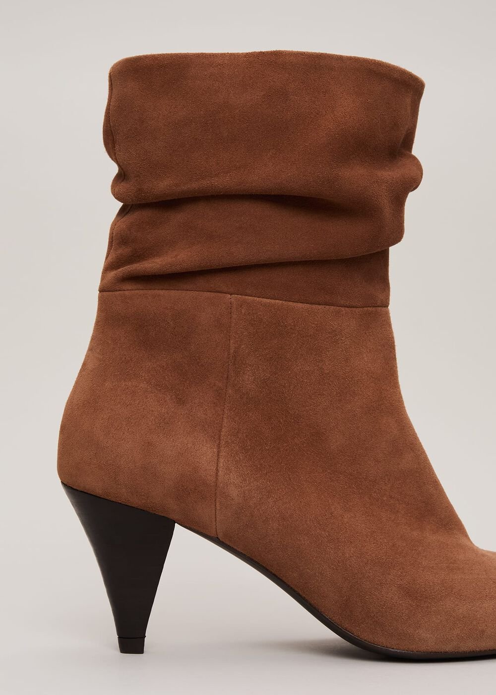 Brown Suede Cone Heel Western Boot Brown