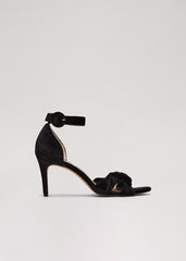 Black Velvet Plaited Strappy Sandal Black