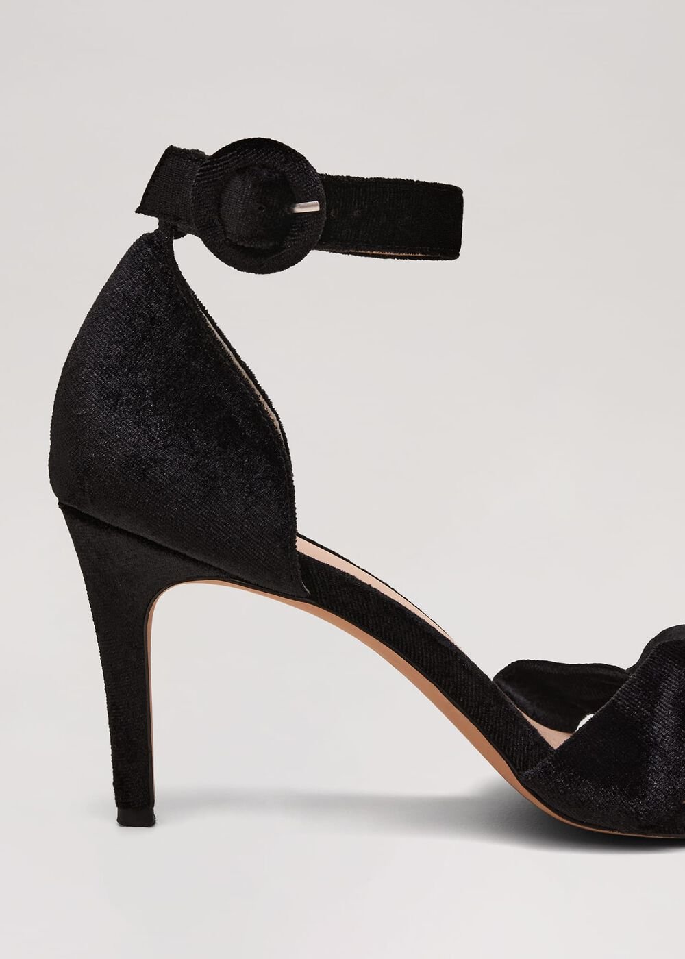 Black Velvet Plaited Strappy Sandal Black