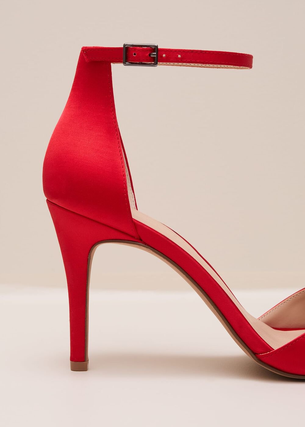 Red Satin Corsage Flower Sandal Red