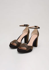 Embellished Crossover Platform Sandal Gold