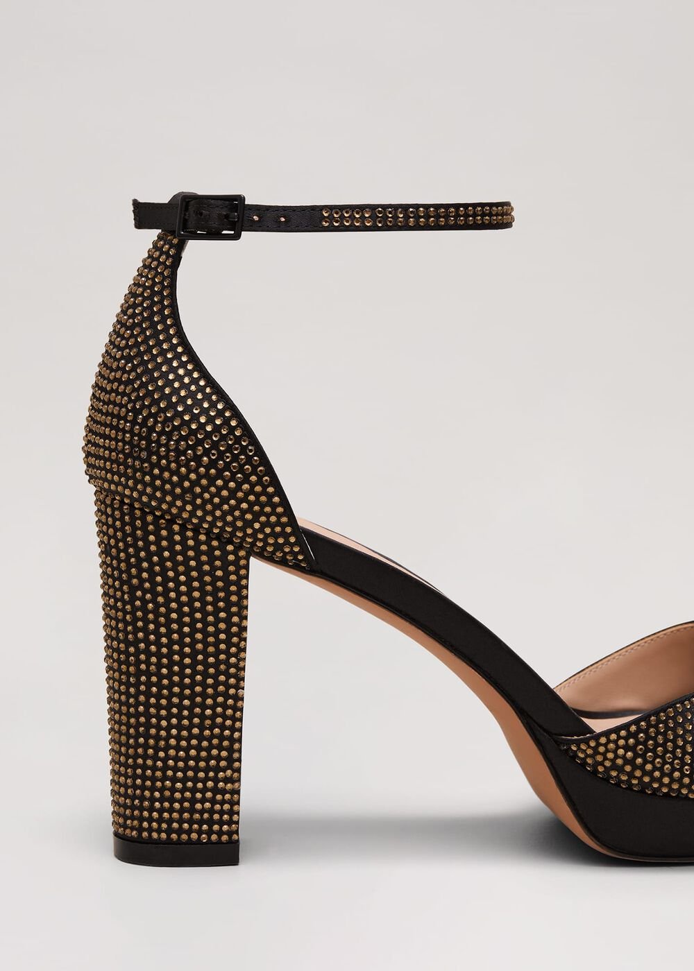Embellished Crossover Platform Sandal Gold