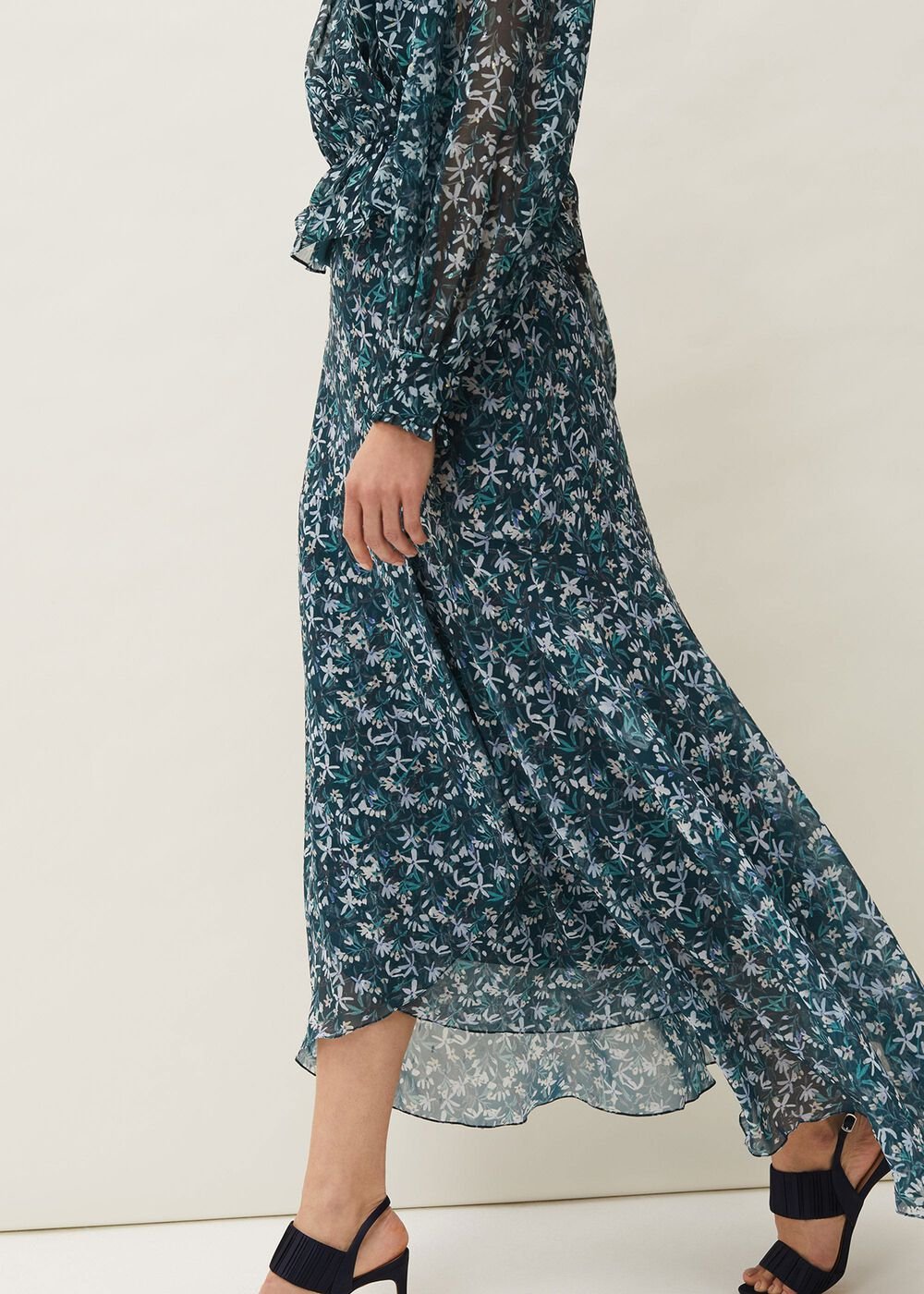 Lola Floral Co-Ord Skirt Petrol