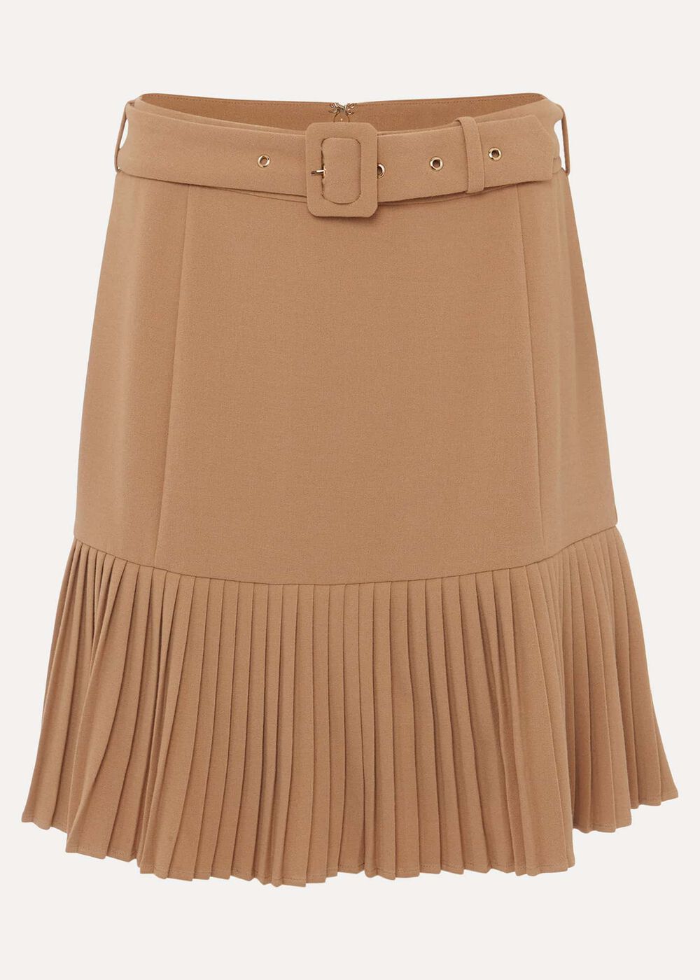 Annabel Pleated Mini Skirt Camel
