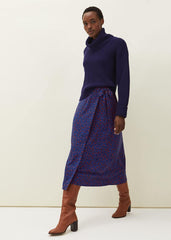Lou Lou Animal Print Wrap Skirt Spice/Ink