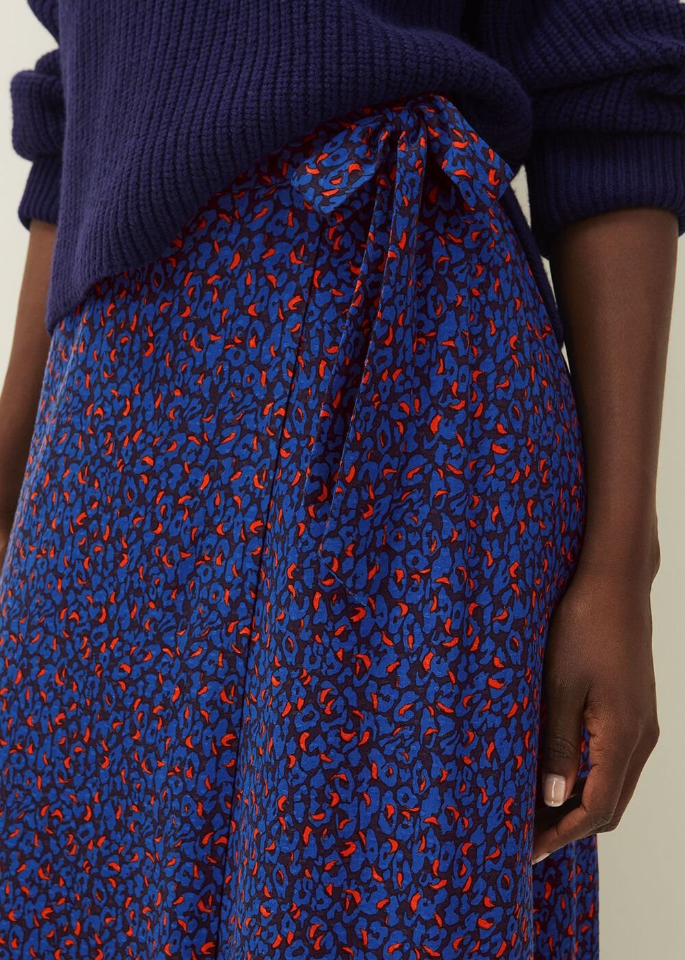 Lou Lou Animal Print Wrap Skirt Spice/Ink