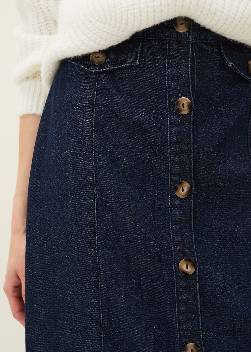Jessa Denim Midi Pencil Skirt Denim