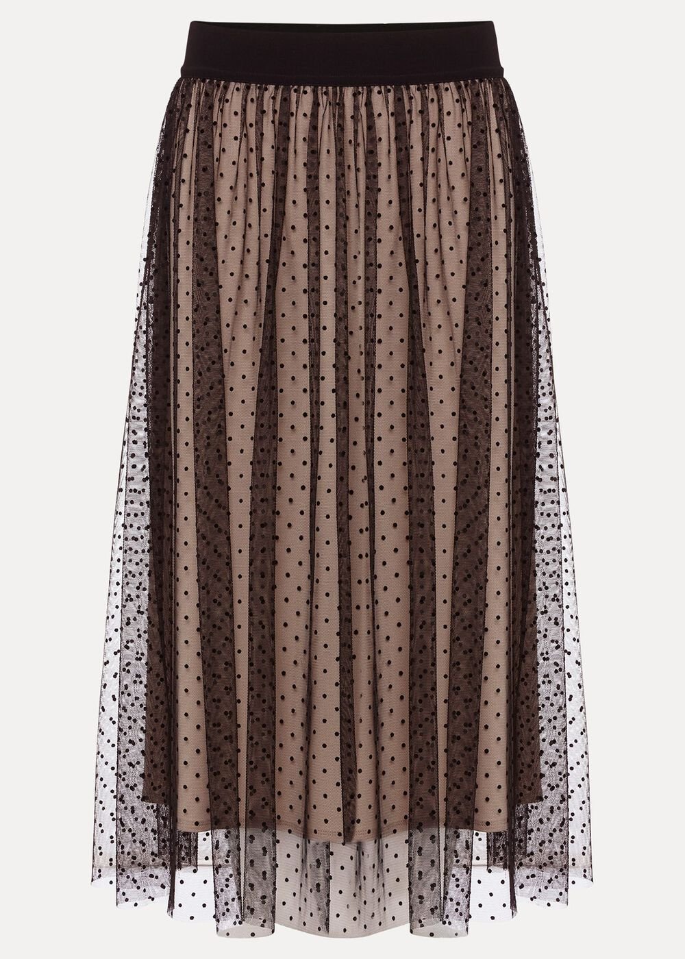 Maya Mesh Spot Skirt Black/Blush