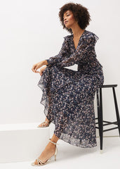 Lola Floral Co-Ord Maxi Skirt Navy/Pink