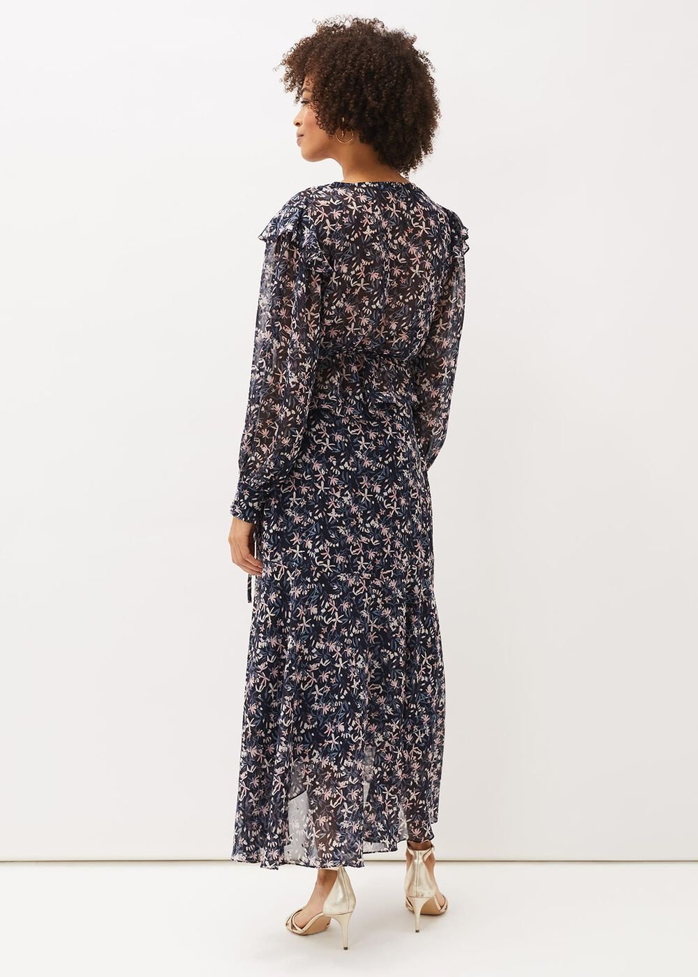 Lola Floral Co-Ord Maxi Skirt Navy/Pink