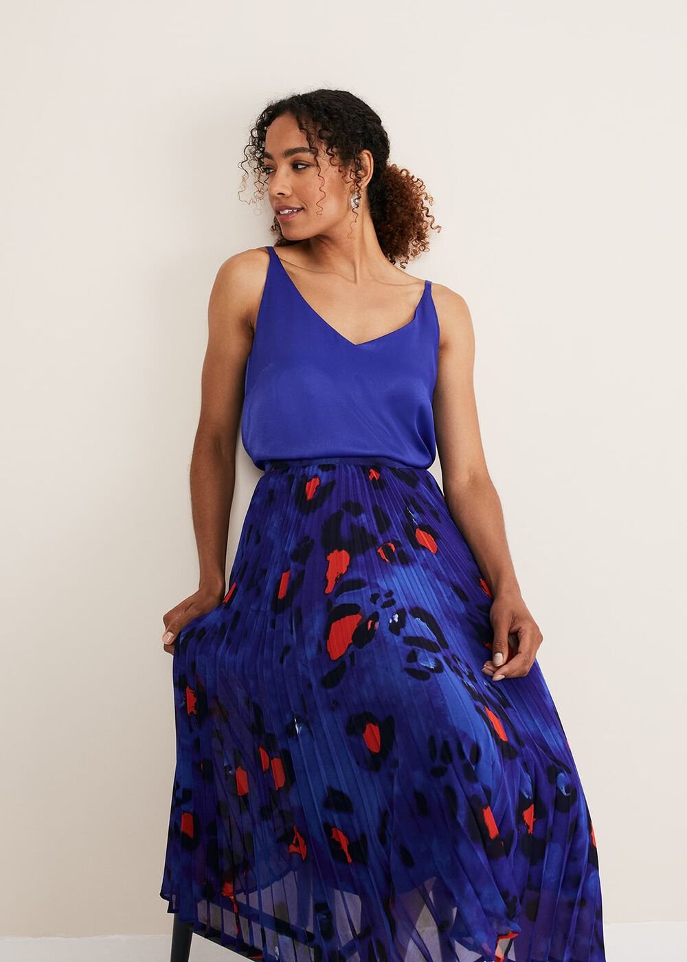 Clarisse Print Skirt Cobalt/Multi