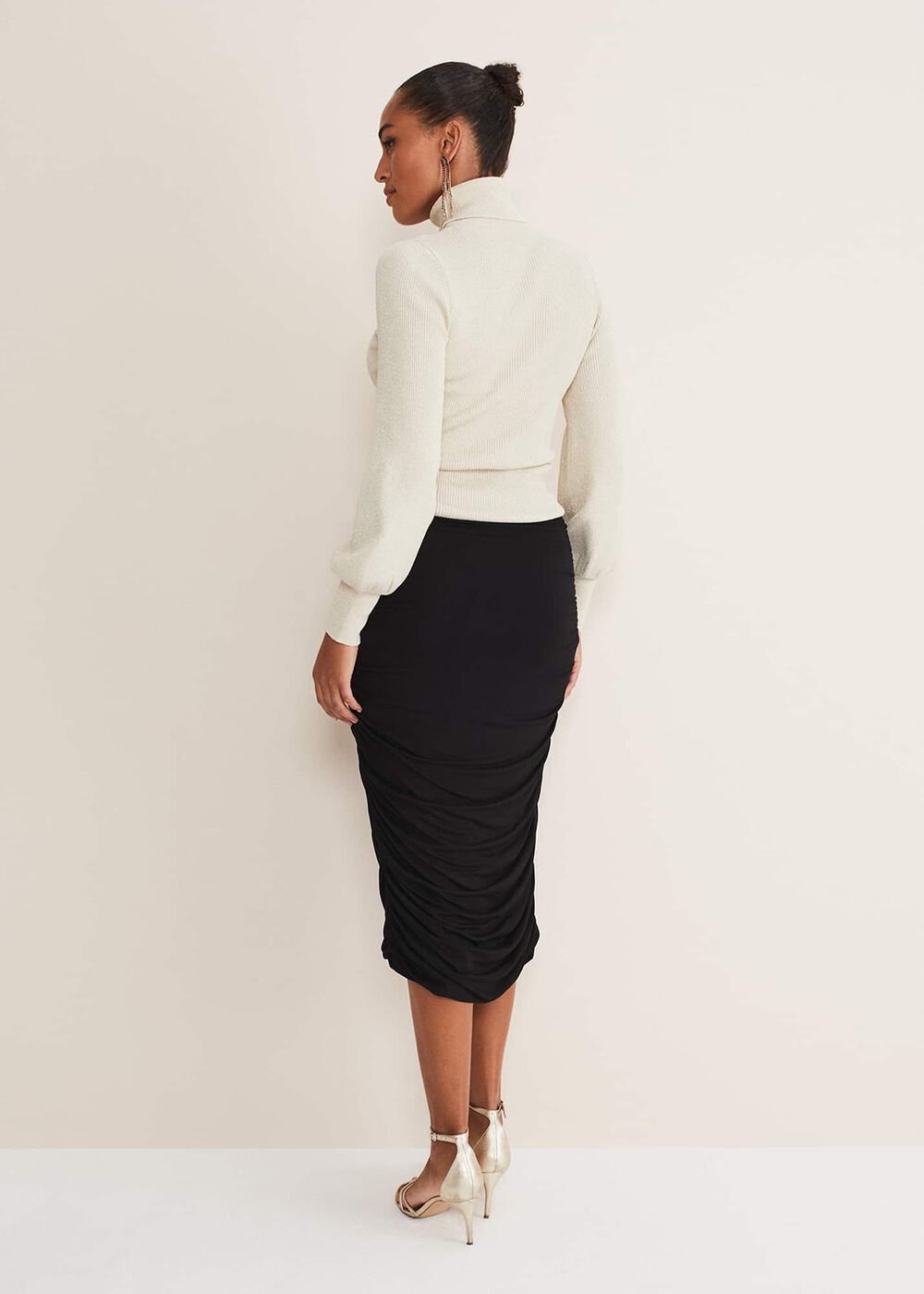 Kealey Ruched Skirt Black