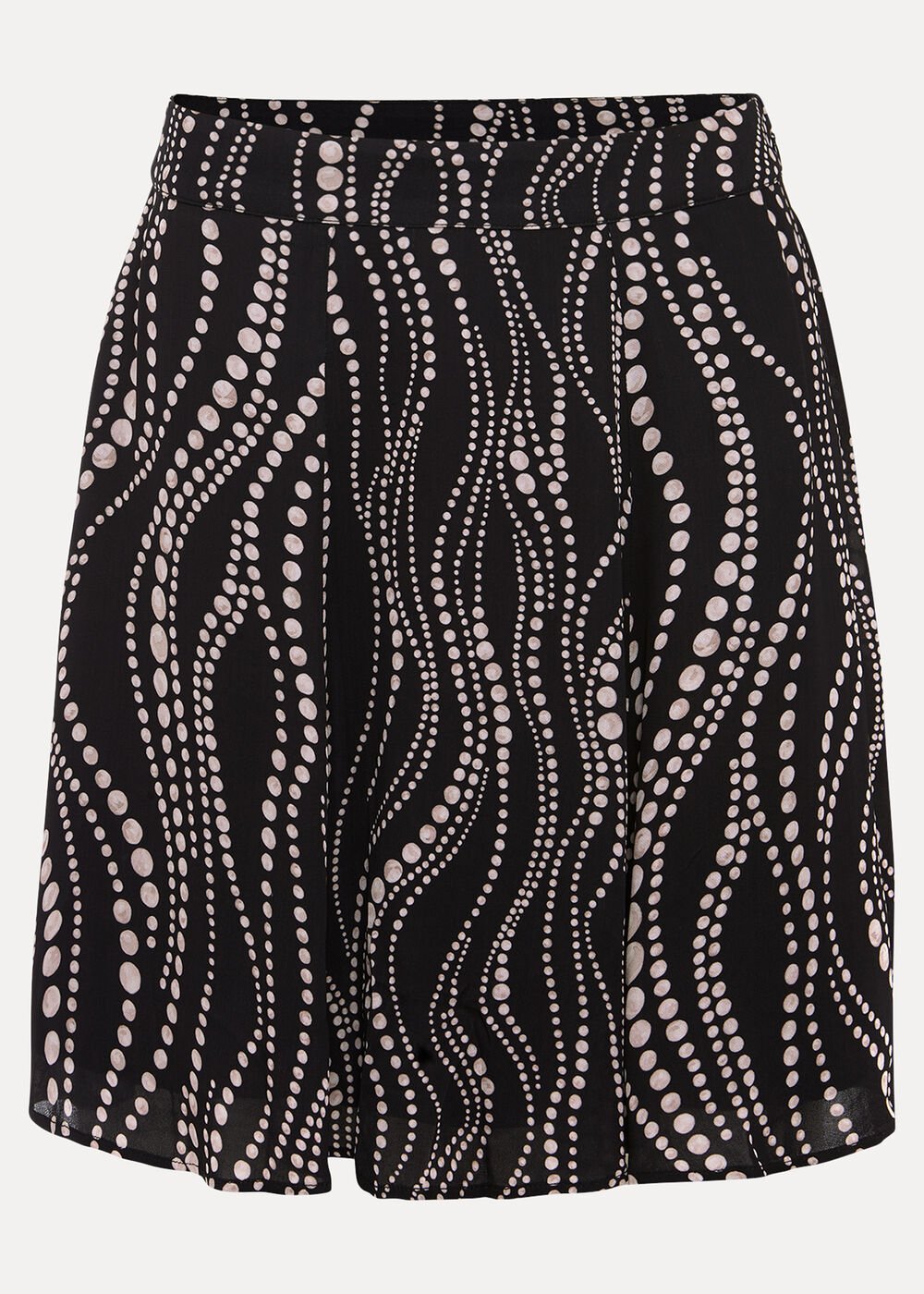 Ilaria Flippy Mini Pearl Print Skirt Black