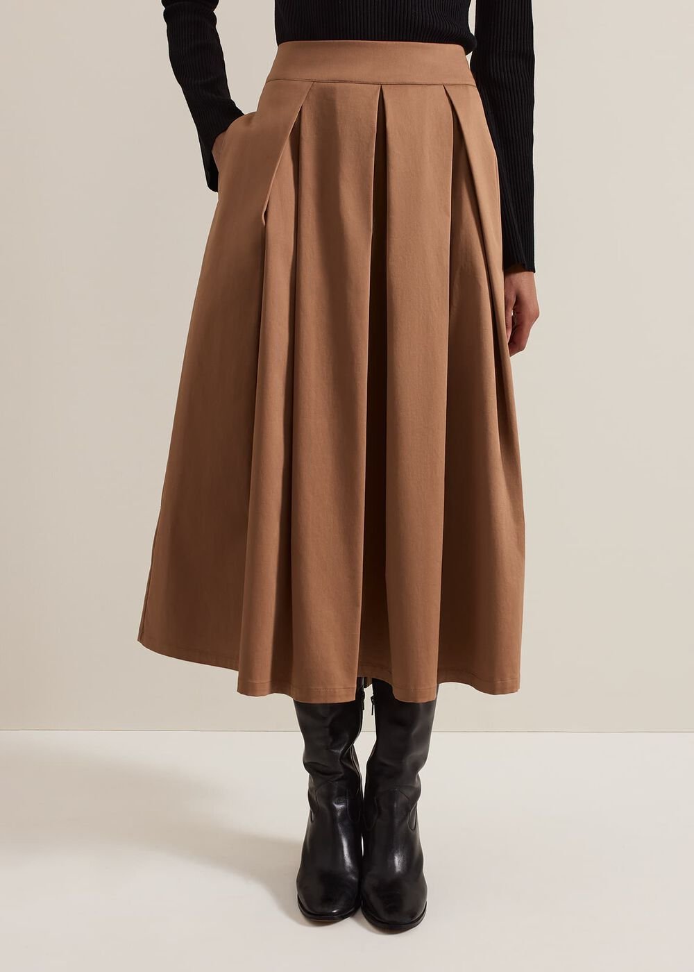 Trinity Pleated Skirt Brown