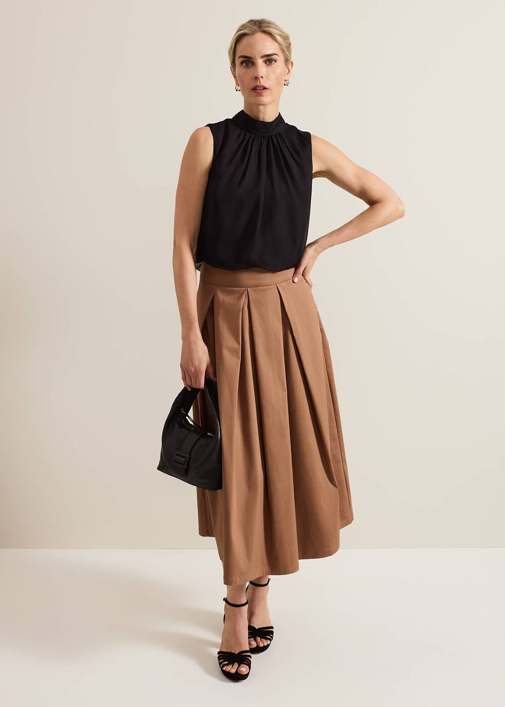 Trinity Pleated Skirt Brown