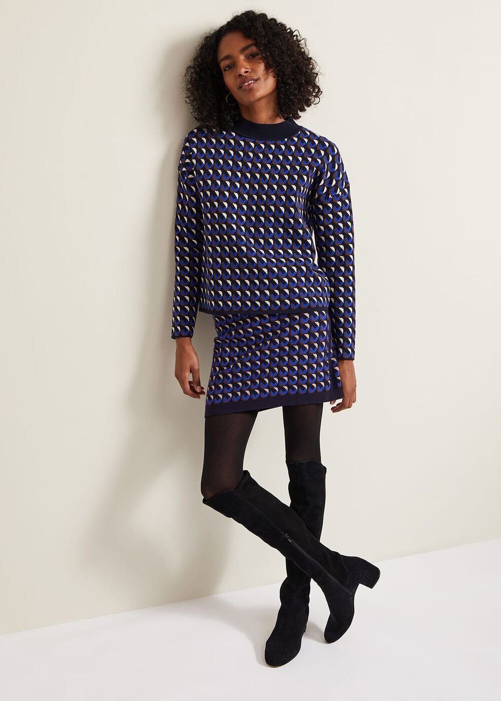 Nicole Geo Twin Set Skirt Multi-Coloured
