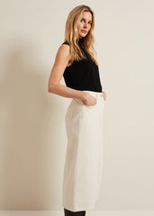 Amani Ecru Denim Midi Skirt Natural