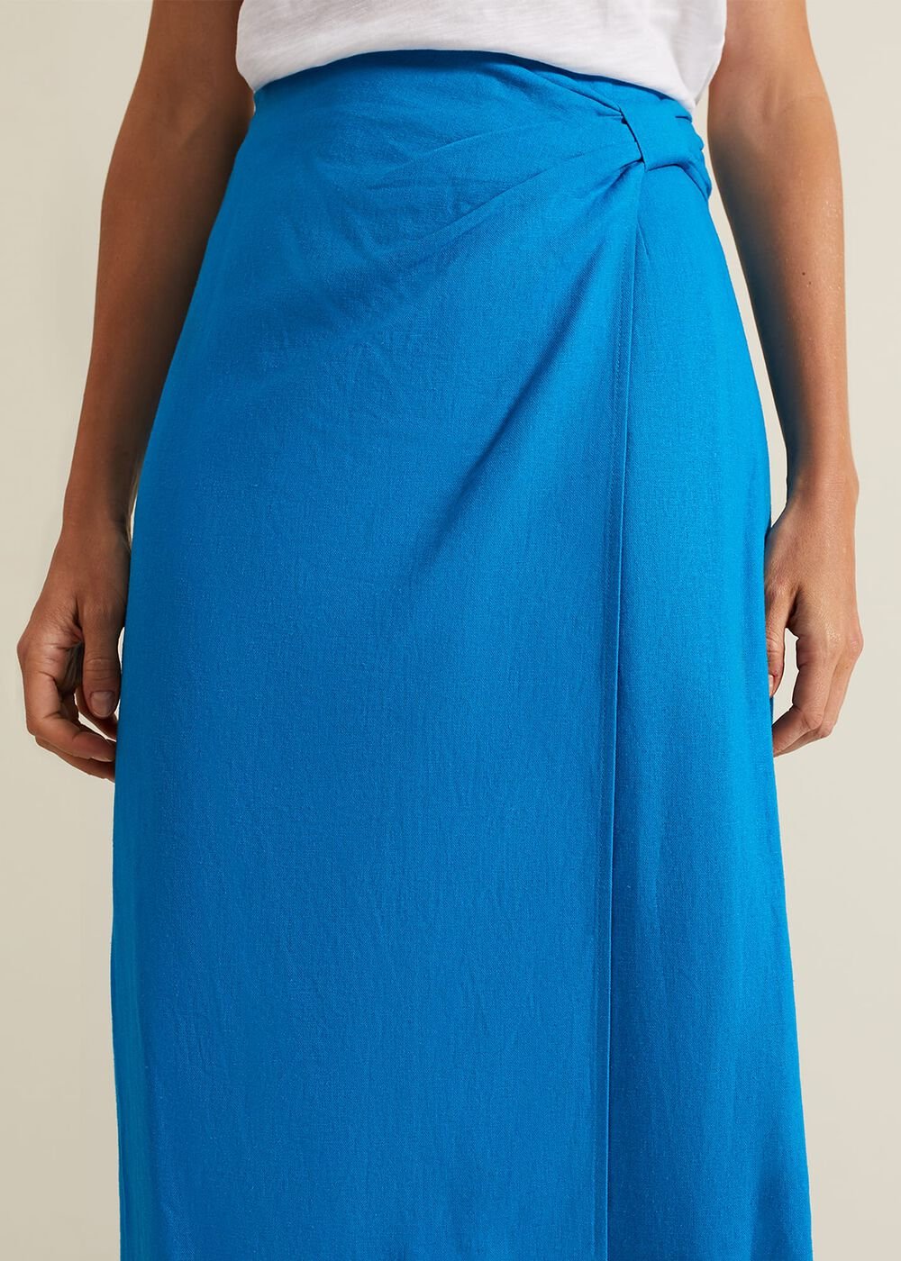 Hayden Linen Wrap Skirt Blue
