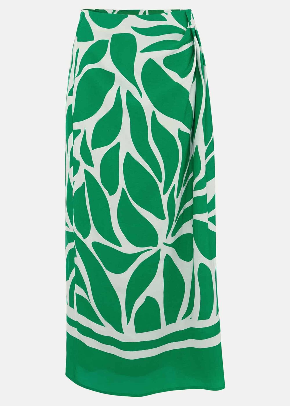 Presley Leaf Print Skirt Green