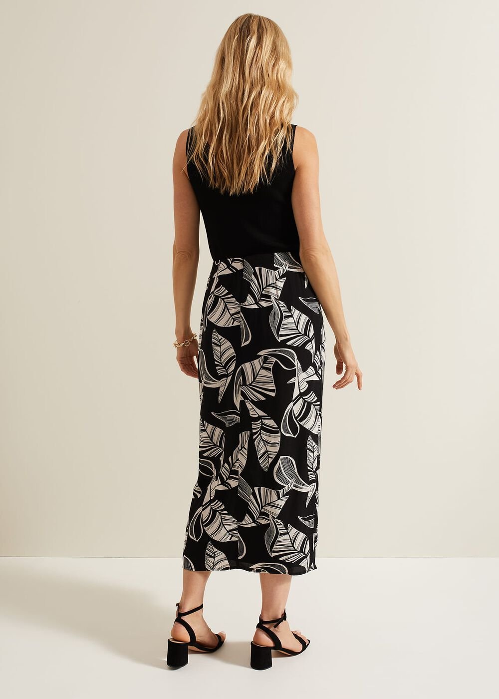 Ayana Printed Skirt Black/Ivory