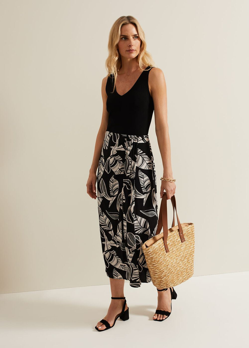 Ayana Printed Skirt Black/Ivory