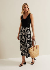 Ayana Printed Skirt Black/Ivory