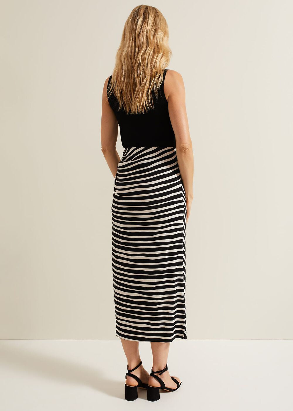 Rory Jersey Printed Maxi Skirt Black/Stone