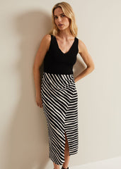 Rory Jersey Printed Maxi Skirt Black/Stone