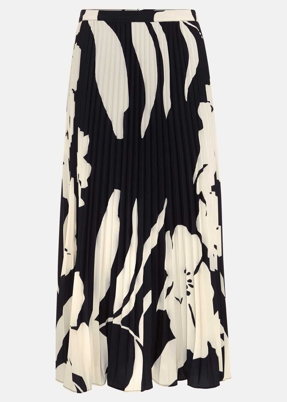Elmina Floral Pleated Skirt Navy/Ivory