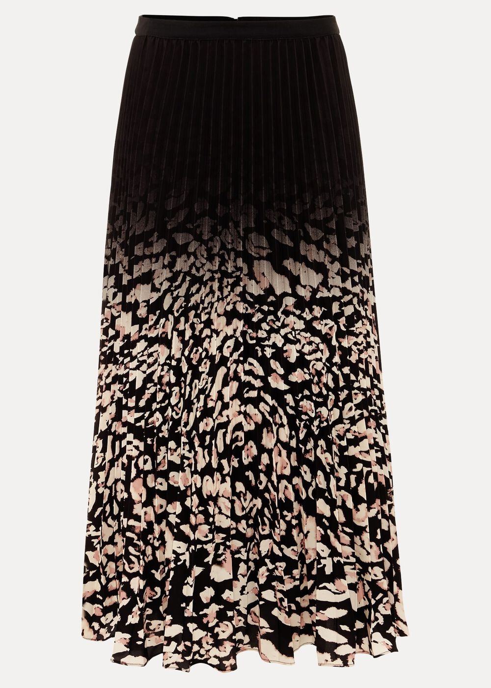 Elmina Abstract Print Pleated Skirt Neutral